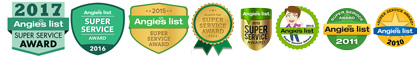 Columbia Electric Service Angie's List Super Service Award 2017, 2016, 2015, 2014, 2013, 2012, 2011, 2010